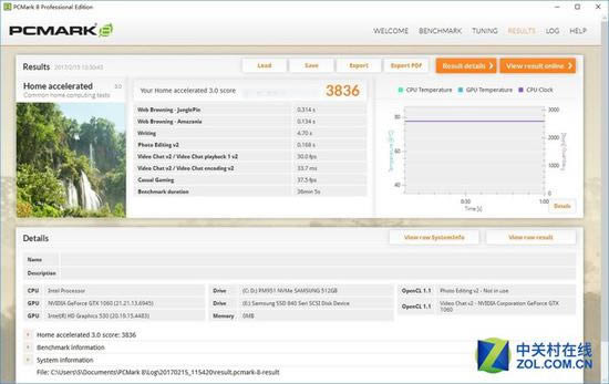 PCmark 8 Home模式測試