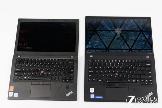 左側為X270偏暖栗色 右側是X1 Carbon 偏冷藍