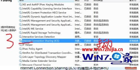 雙擊“internet Connection Sharing”項